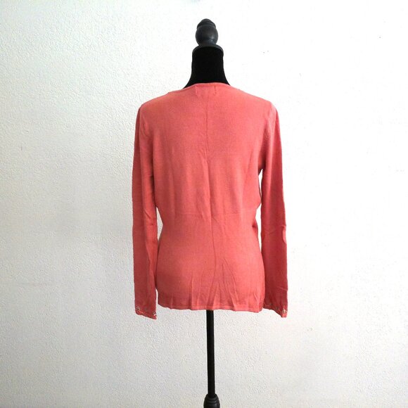 Mirrors, Peach/pink V-neck sweater with sequins and beads details - Picture 5 of 8